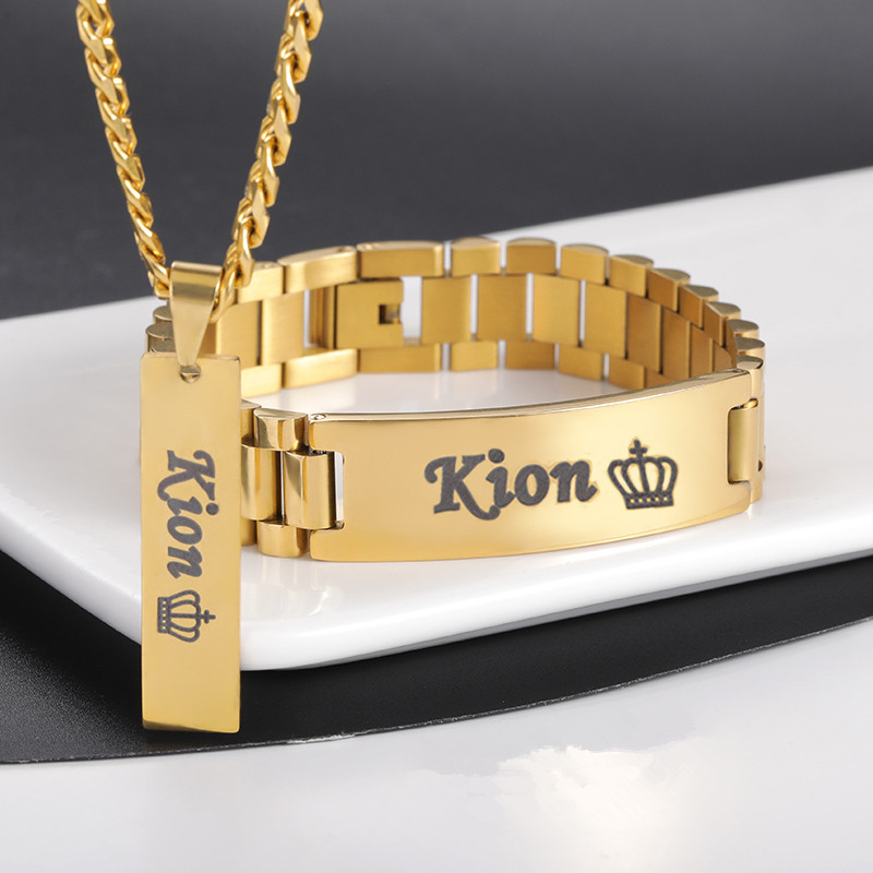 Men Accessories Name - Kustom kalung nama pria gelang besar