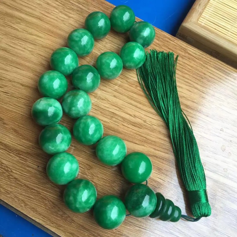 Gelang Giok Hijau Alami 13Mm M - Bracelet Beaded Men ulasan dan harga