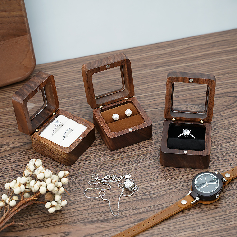 Kotak cincin padat kenari hita - Cufflink Box Set ulasan dan harga