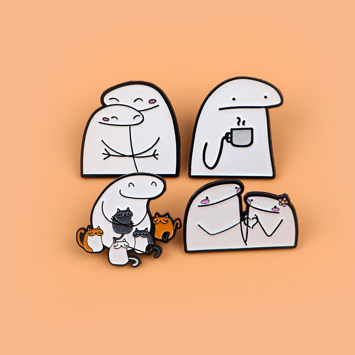 Pin Logam Gambar Kartun Stick  - Men Accessories Drawing ulasan dan harga
