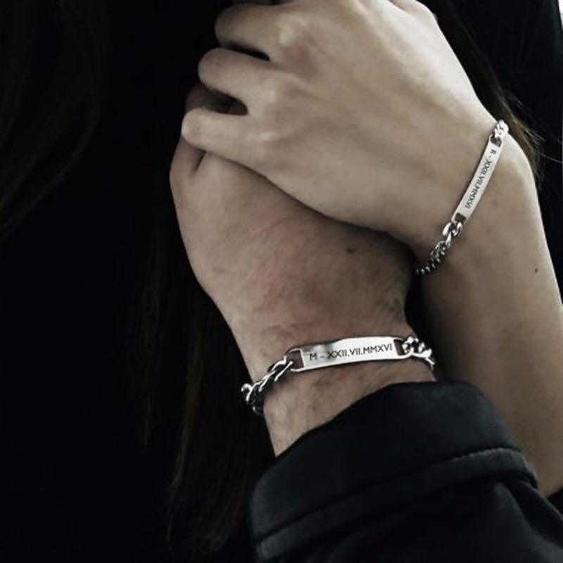Plat Id Tag Bar Gelang Kuba Li - Men Accessories Name ulasan dan harga